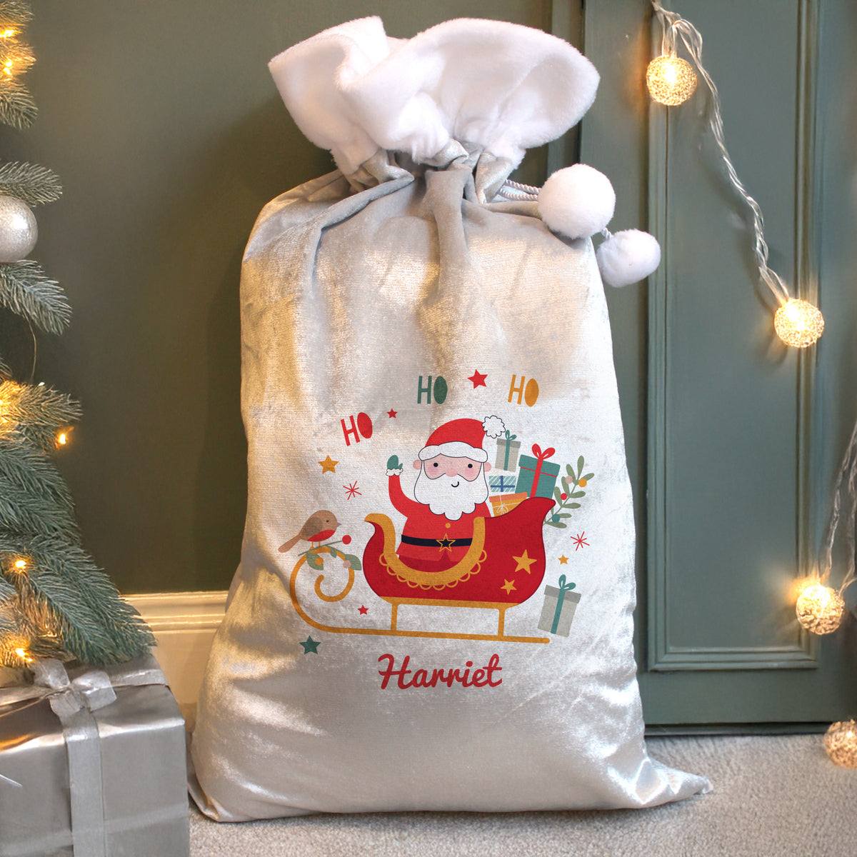 Personalised Santa Sleigh Christmas Sack