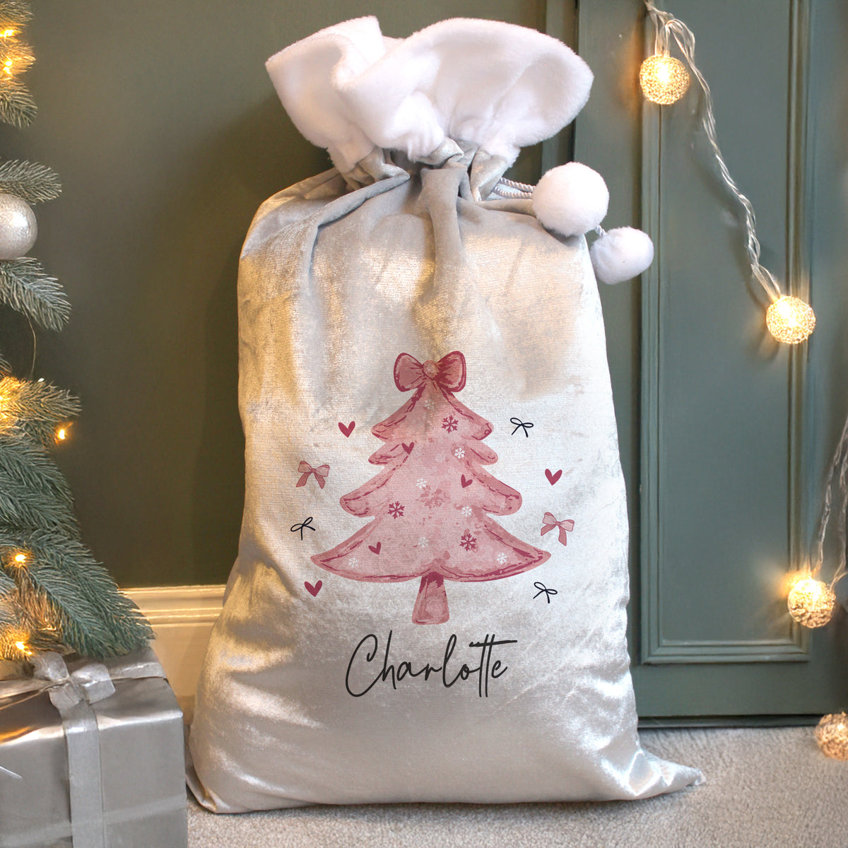 Personalised Pink Christmas Tree Sack