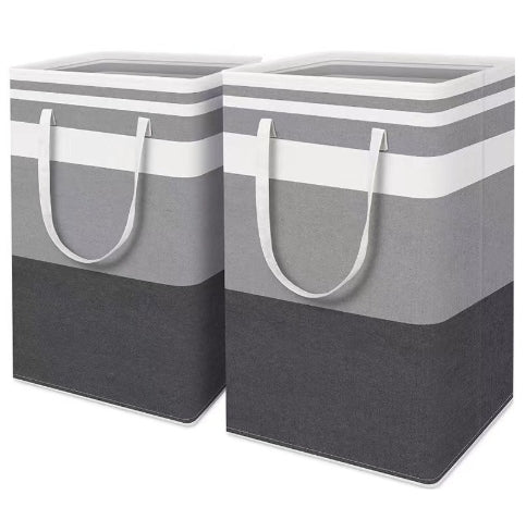 2 Pack Laundry Basket Folding Hamper Bag Storage Bin with Handle