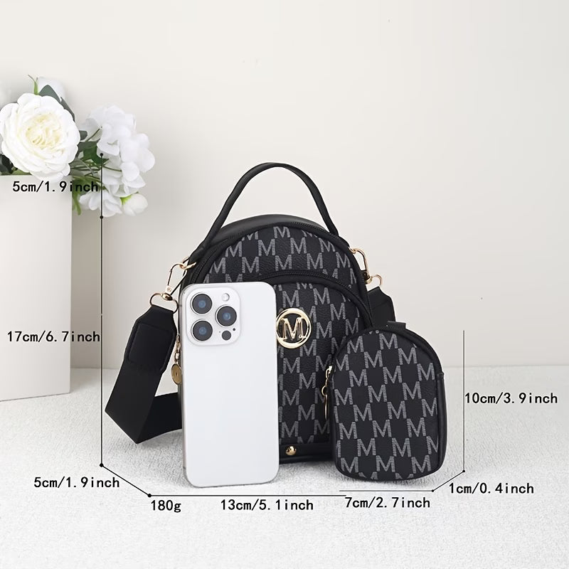 2pcs Set Trendy Crossbody Bag and Coin Purse