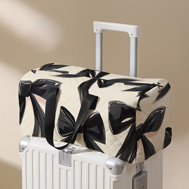 Black bow pattern fashionable weekend bag