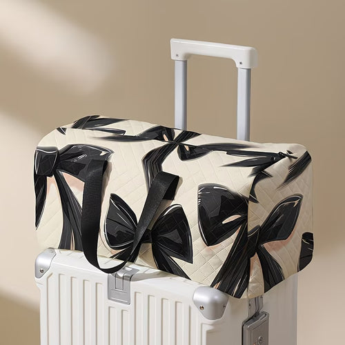 Black bow pattern fashionable weekend bag