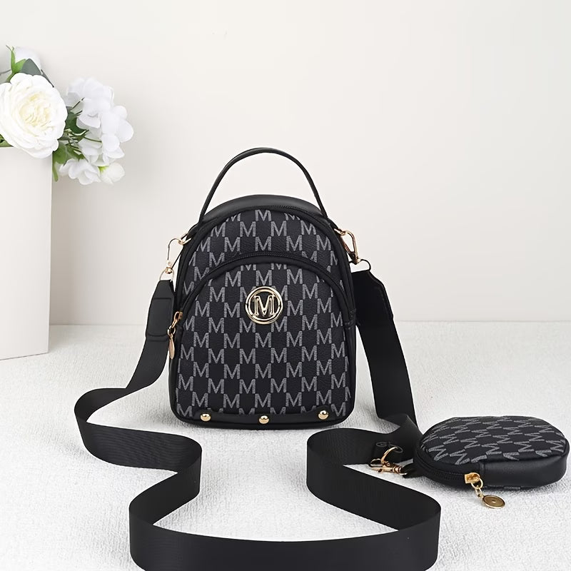 2pcs Set Trendy Crossbody Bag and Coin Purse