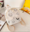 Happy Face Print Corduroy Mini Bag