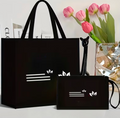 2pcs Large Capacity Tote Shoulder Bag Set with Makeup Bag