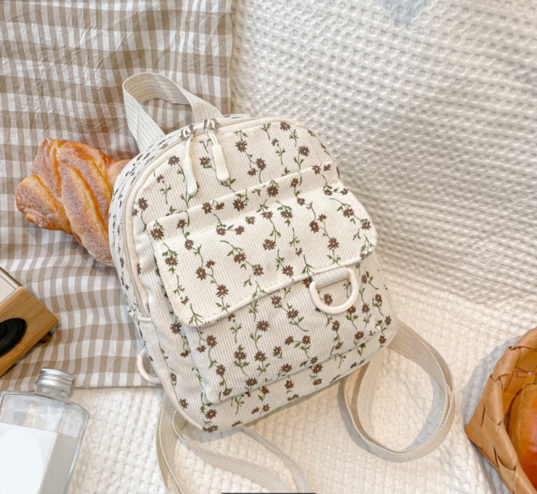 Womens Mini Backpack with Floral Design