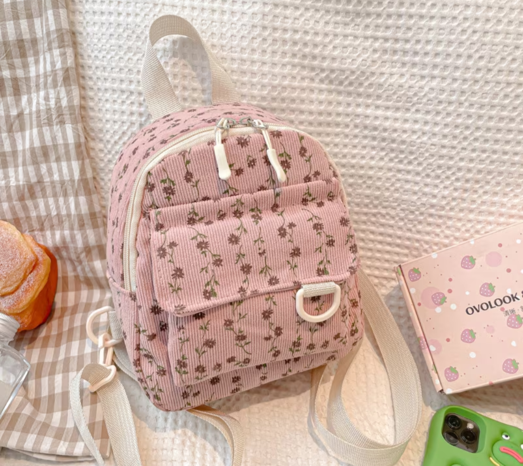 Womens Mini Backpack with Floral Design