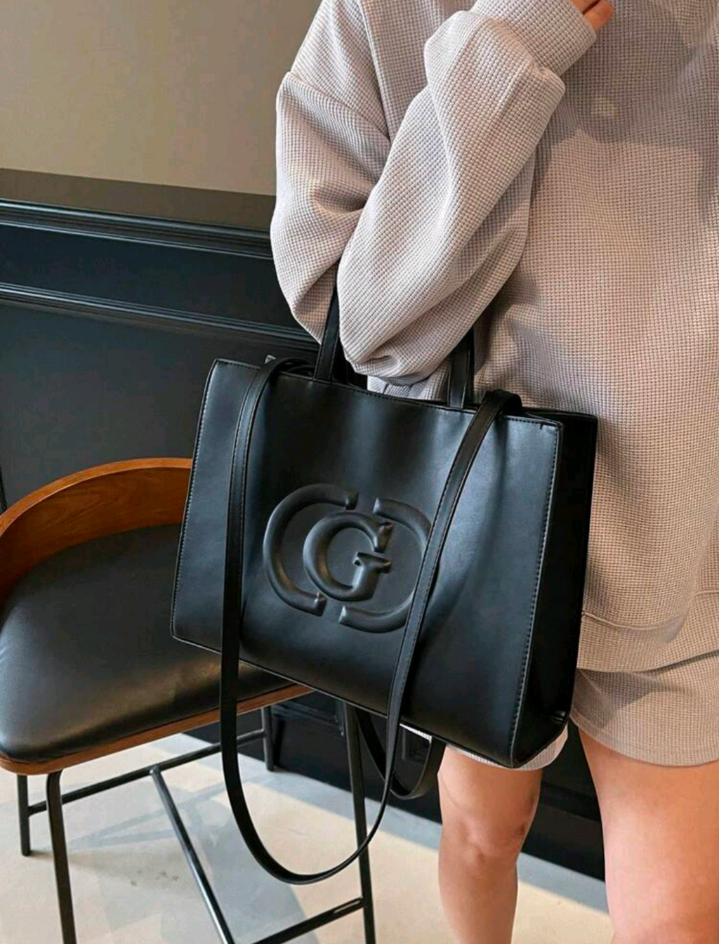 Large Capacity Fashionable Tote Bag With Letter Print