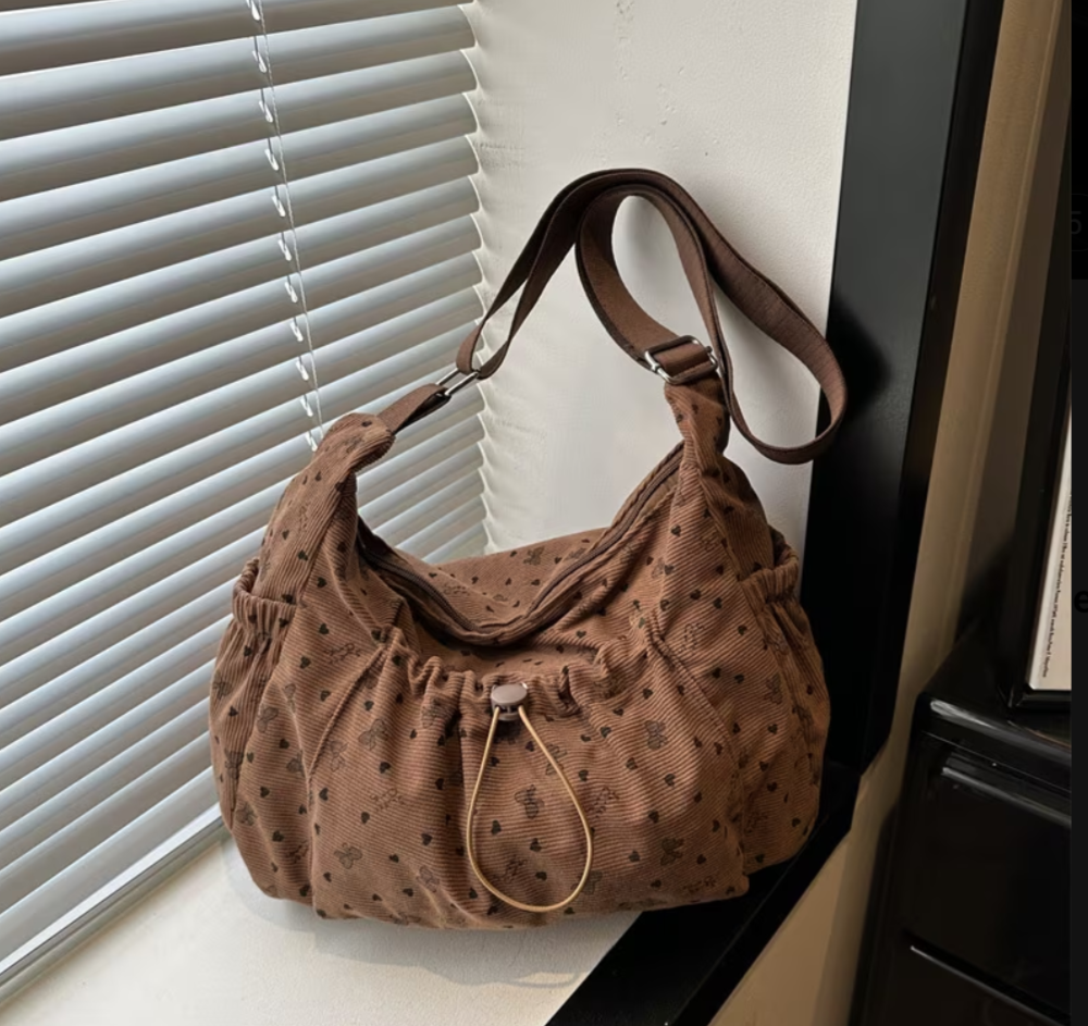 Womens Vintage Heart Bow Design Shoulder Bag