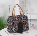 Womens Knitted Jacquard Tote Bag