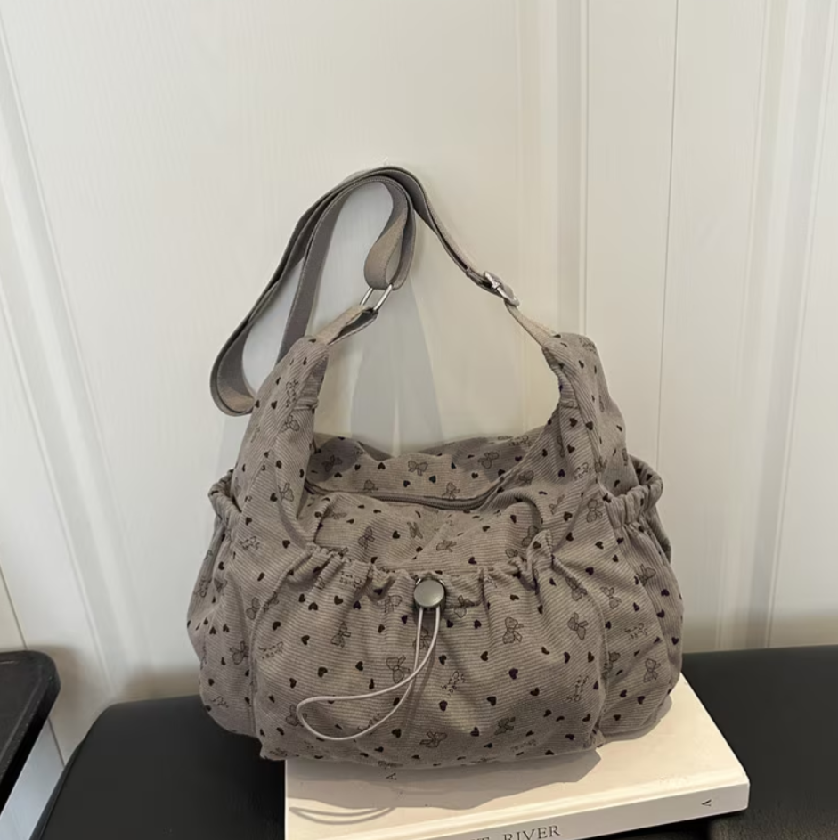 Womens Vintage Heart Bow Design Shoulder Bag