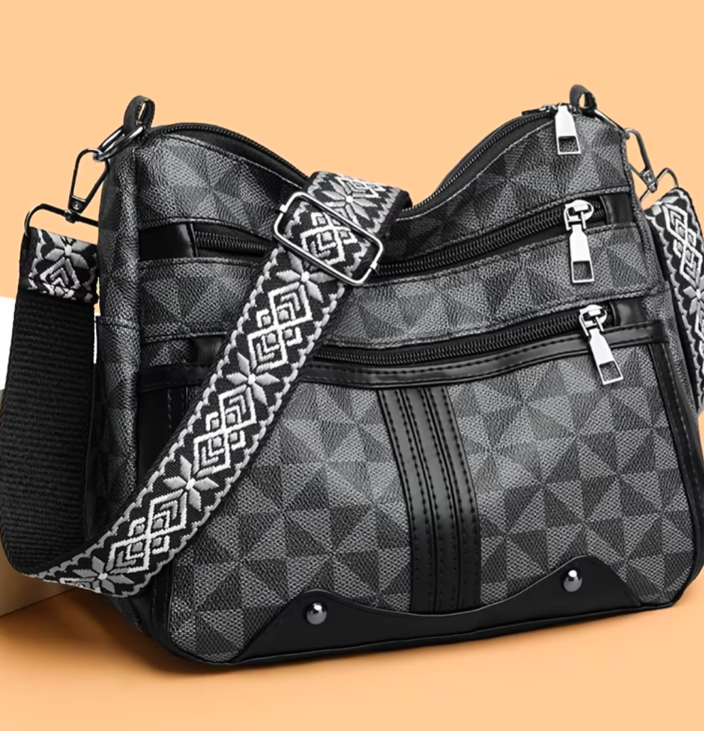 New Stylish Textured Geometric Pattern Womens Shoulder Bag