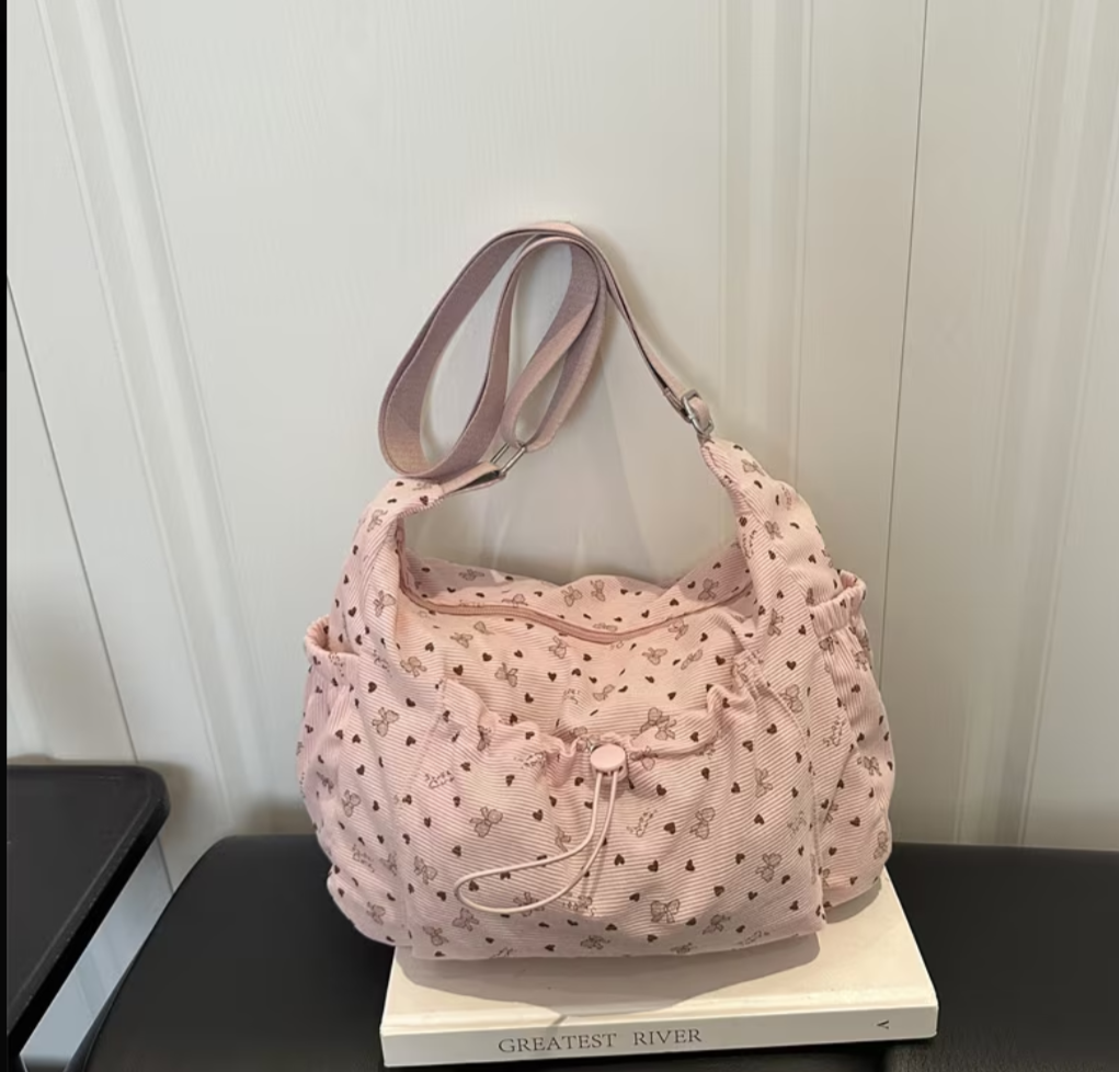 Womens Vintage Heart Bow Design Shoulder Bag