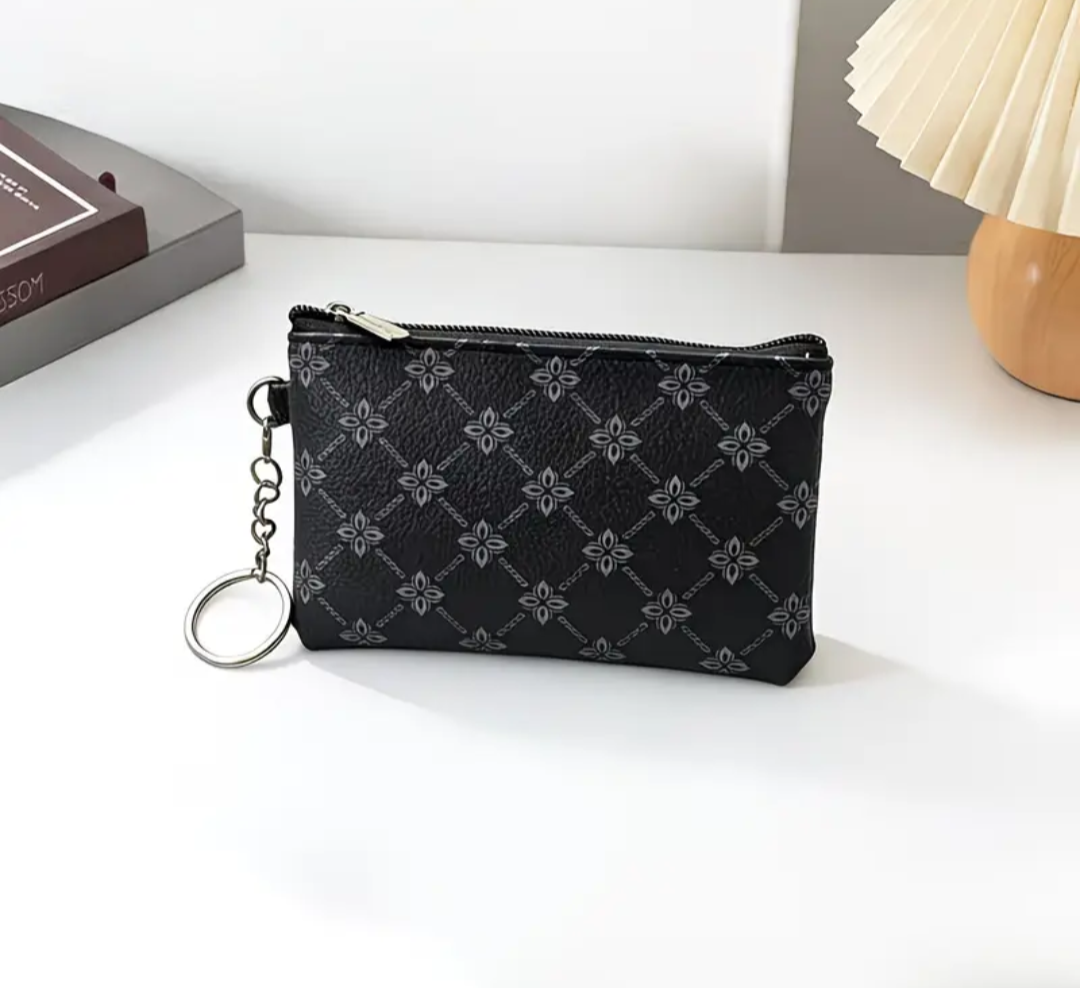 Fashionable Printed Key-attached Coin Purse, Suitable for Daily Outings
