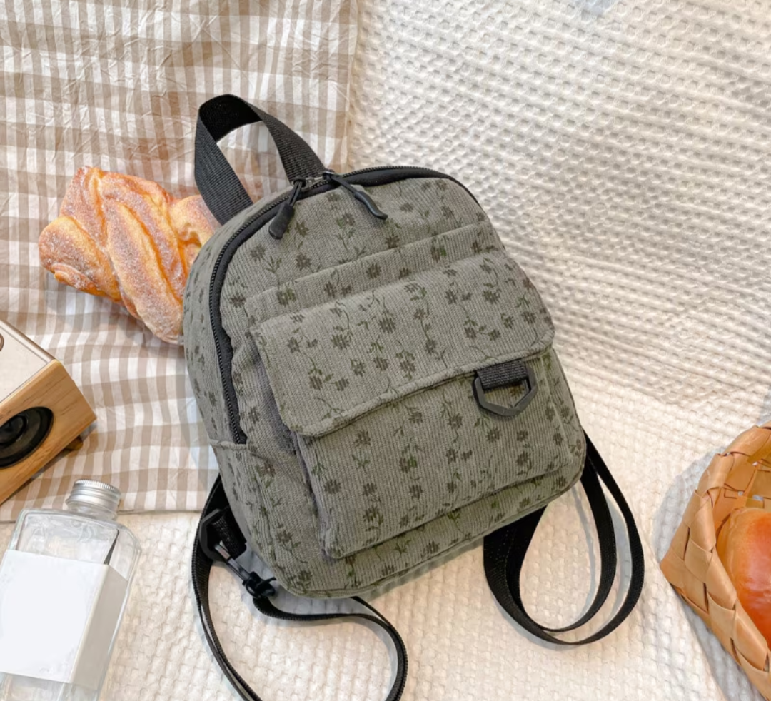 Womens Mini Backpack with Floral Design