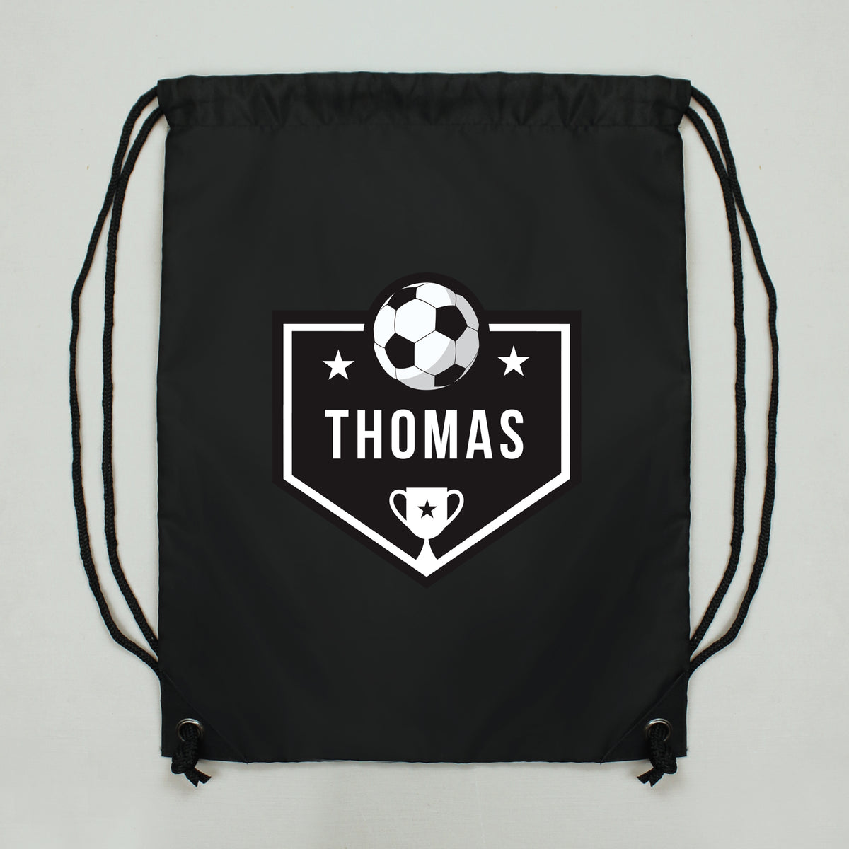 Personalised Football Banner Black Kit Bag