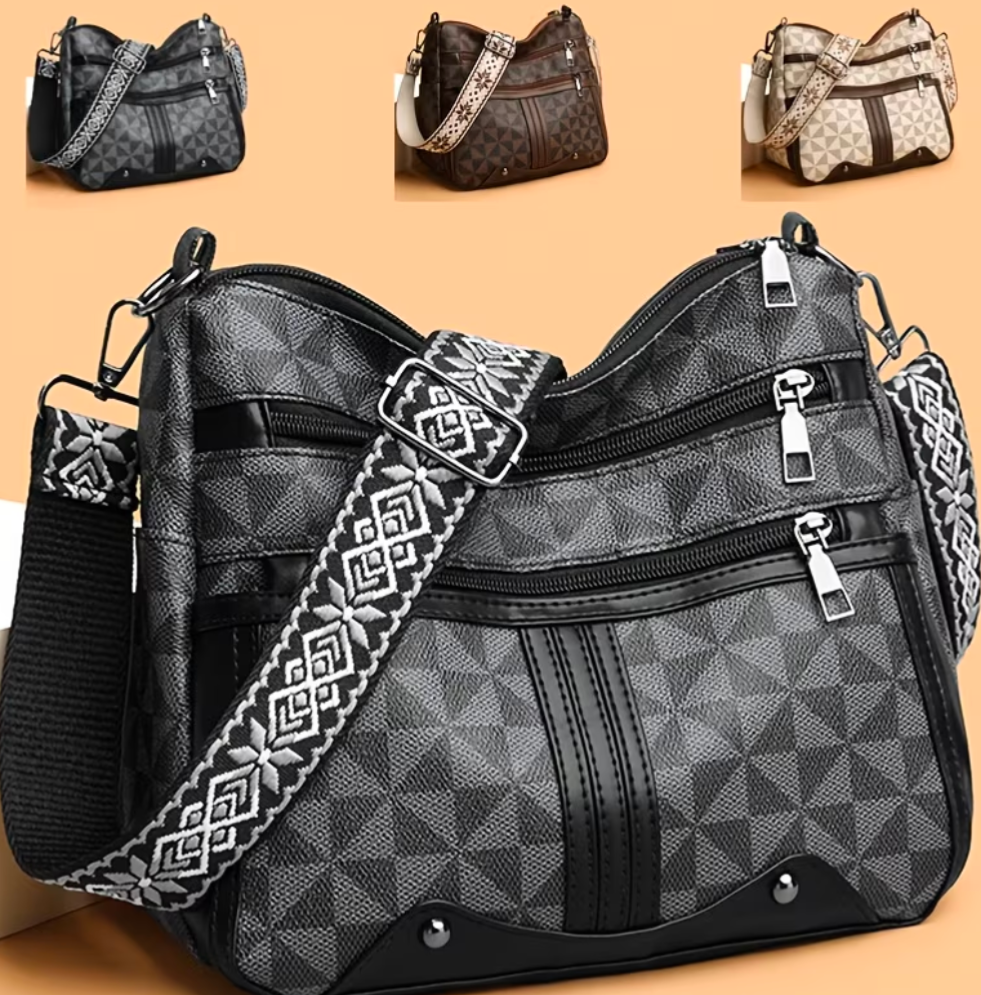 New Stylish Textured Geometric Pattern Womens Shoulder Bag