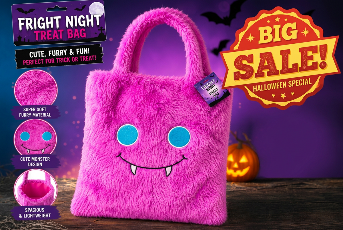 Cute Furry Pumpkin Tote Bag - Pink