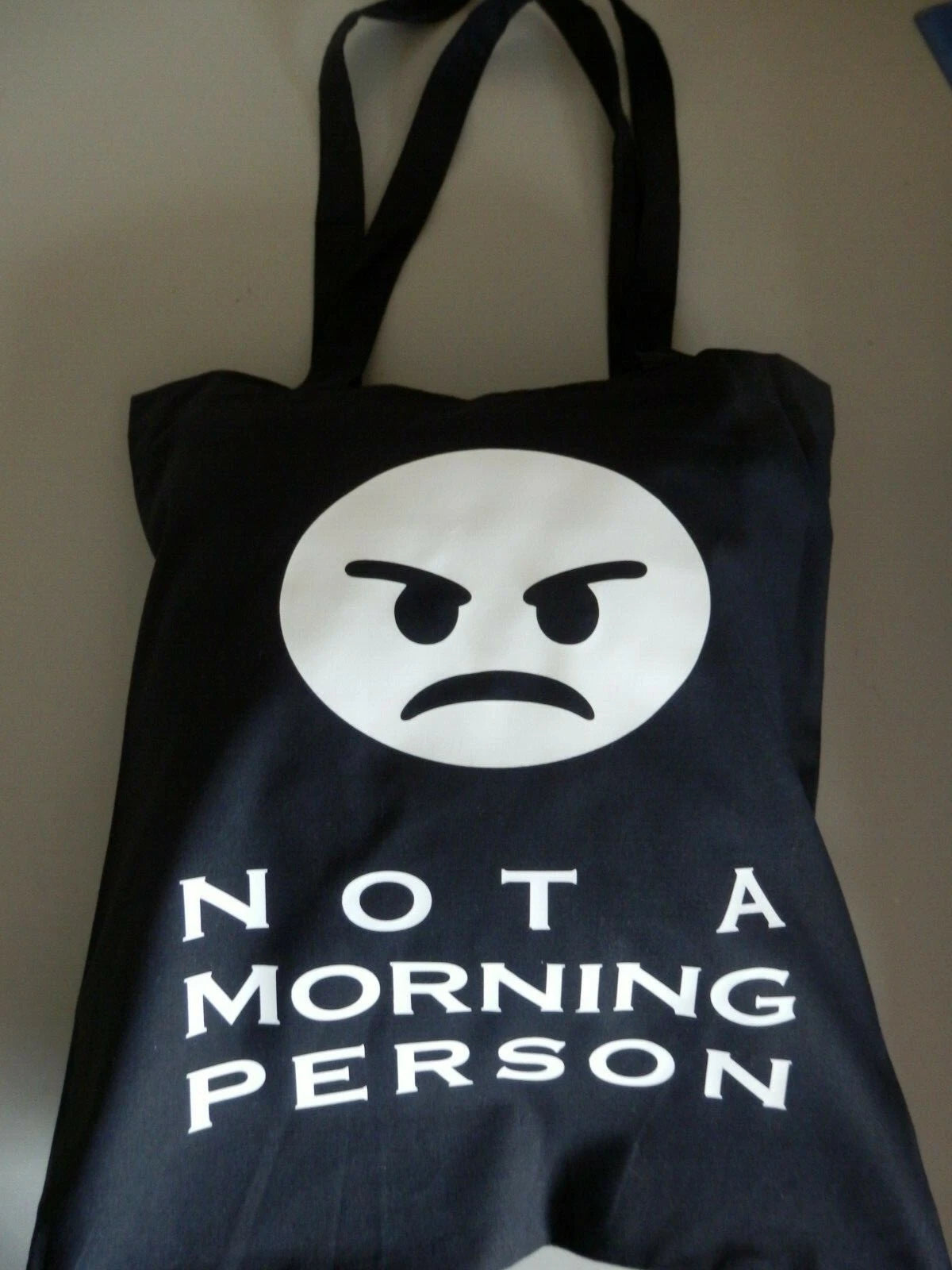 NOT A MORNING PERSON Cotton Tote Bag