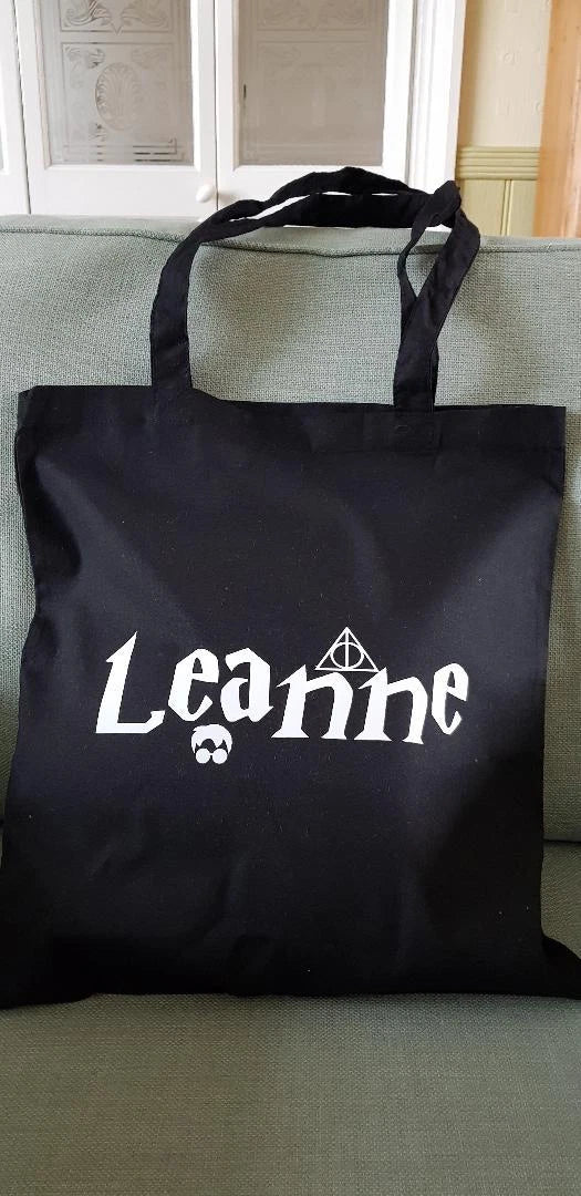 Personalised Harry Potter Themed Black Tote Bag